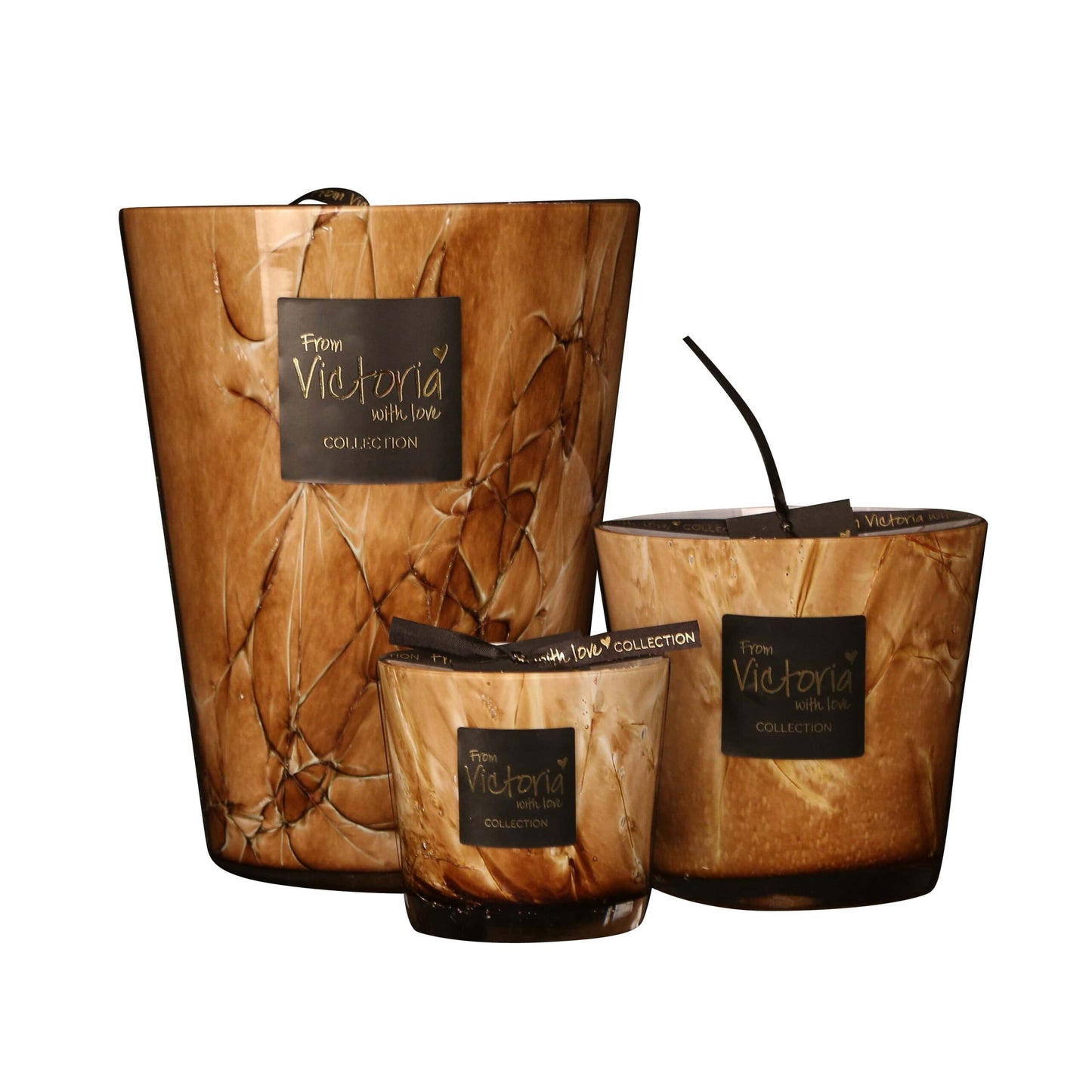 Geurkaars Victoria with Love " Marble bruin "