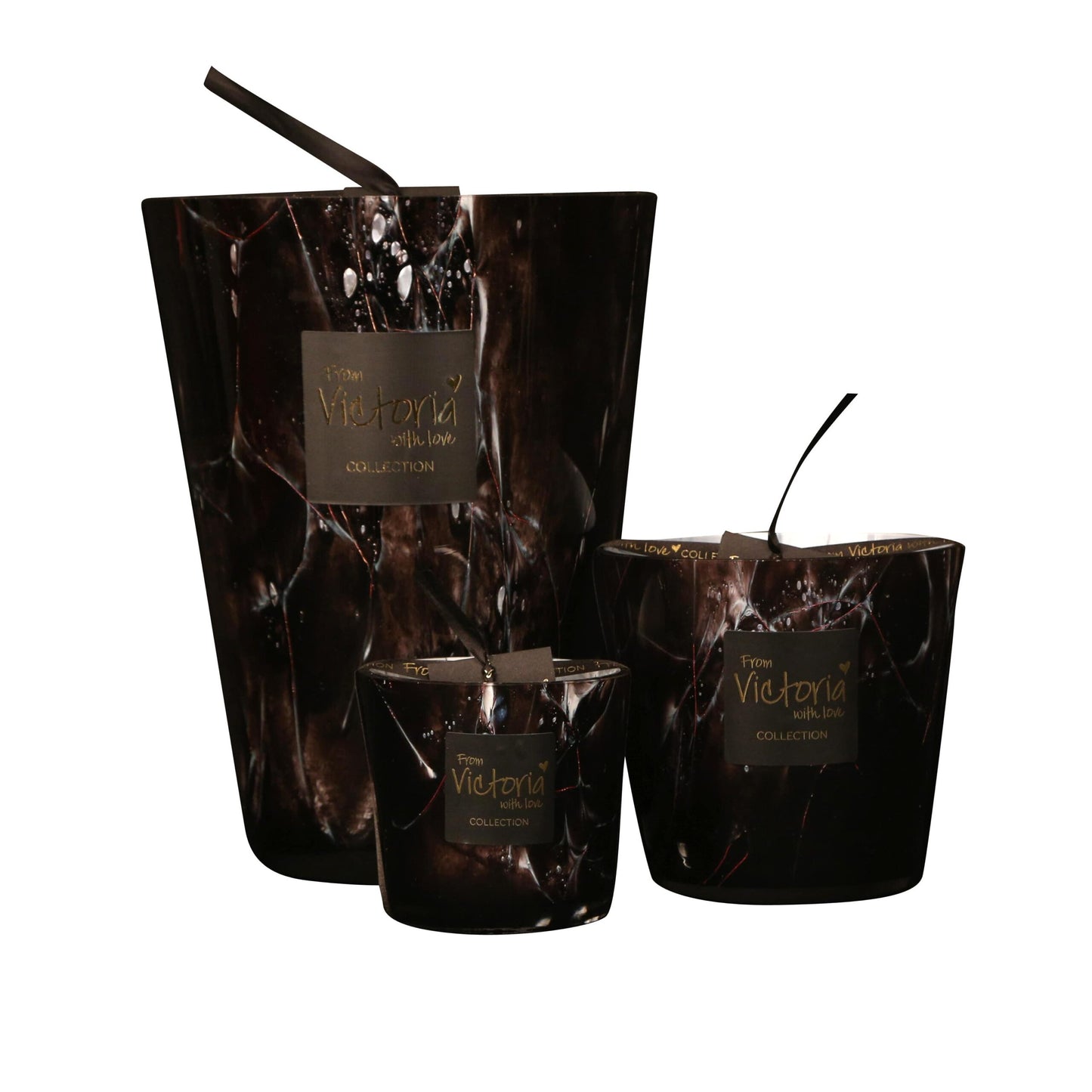 Geurkaars Victoria with Love " Marble Zwart "