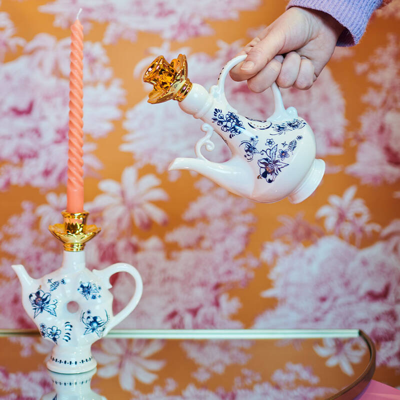 Kandelaar Theepot Blauw