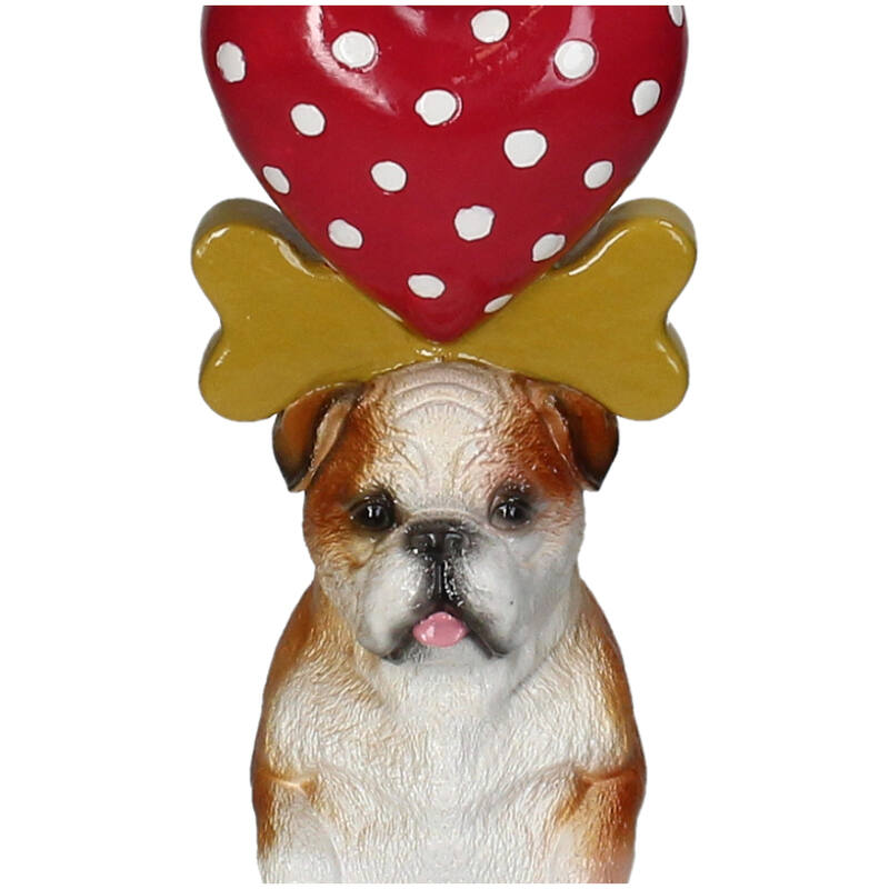 Kandelaar Hond Polyresin Multi 10x10x36cm