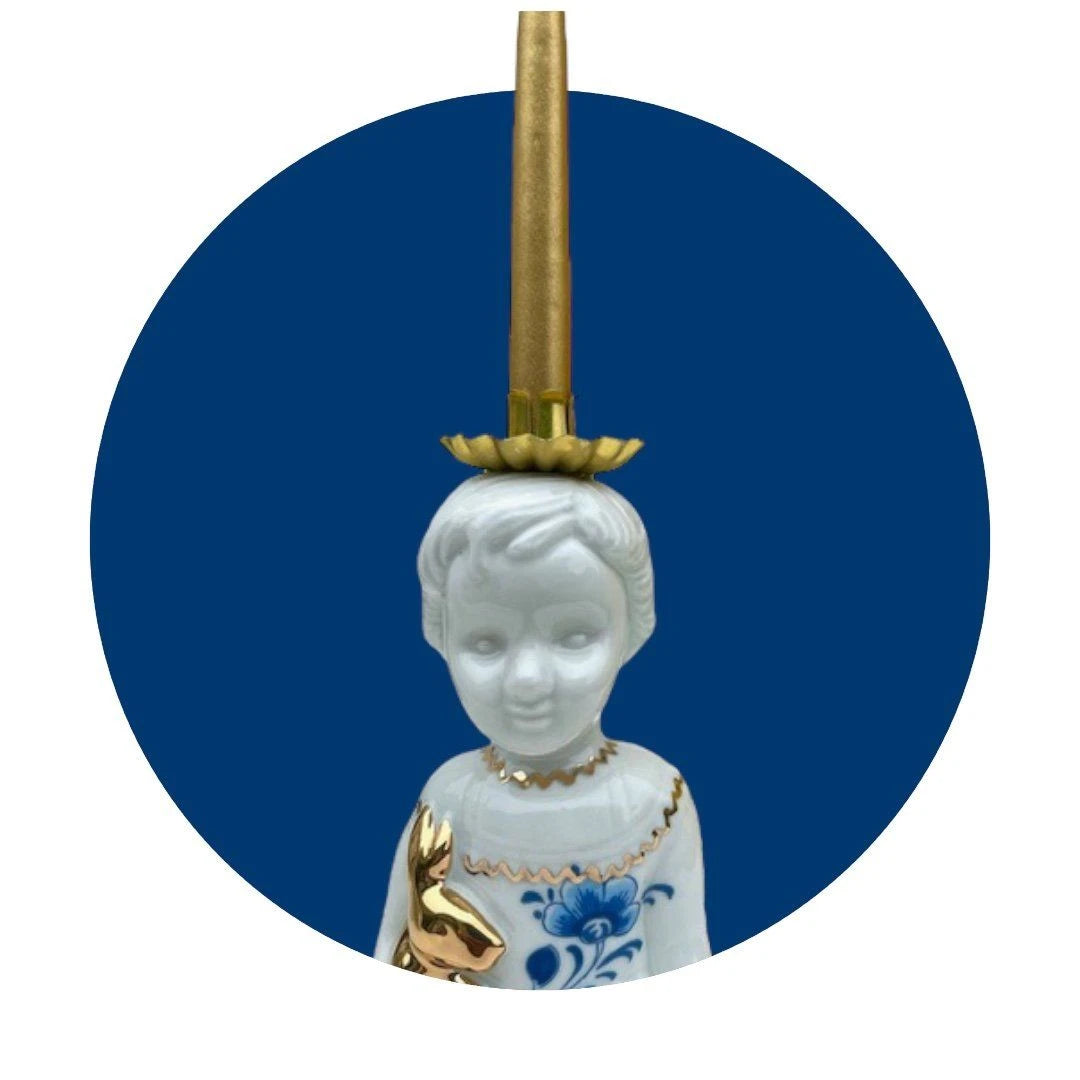 Half Kaars Pupke Delftsblauw Lammers en Lammers