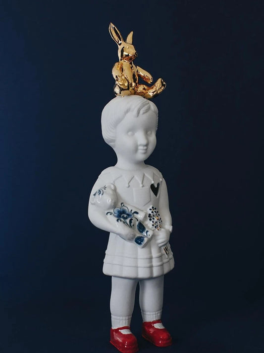 Pupke Big Rabbit wit met goud Lammers en Lammers