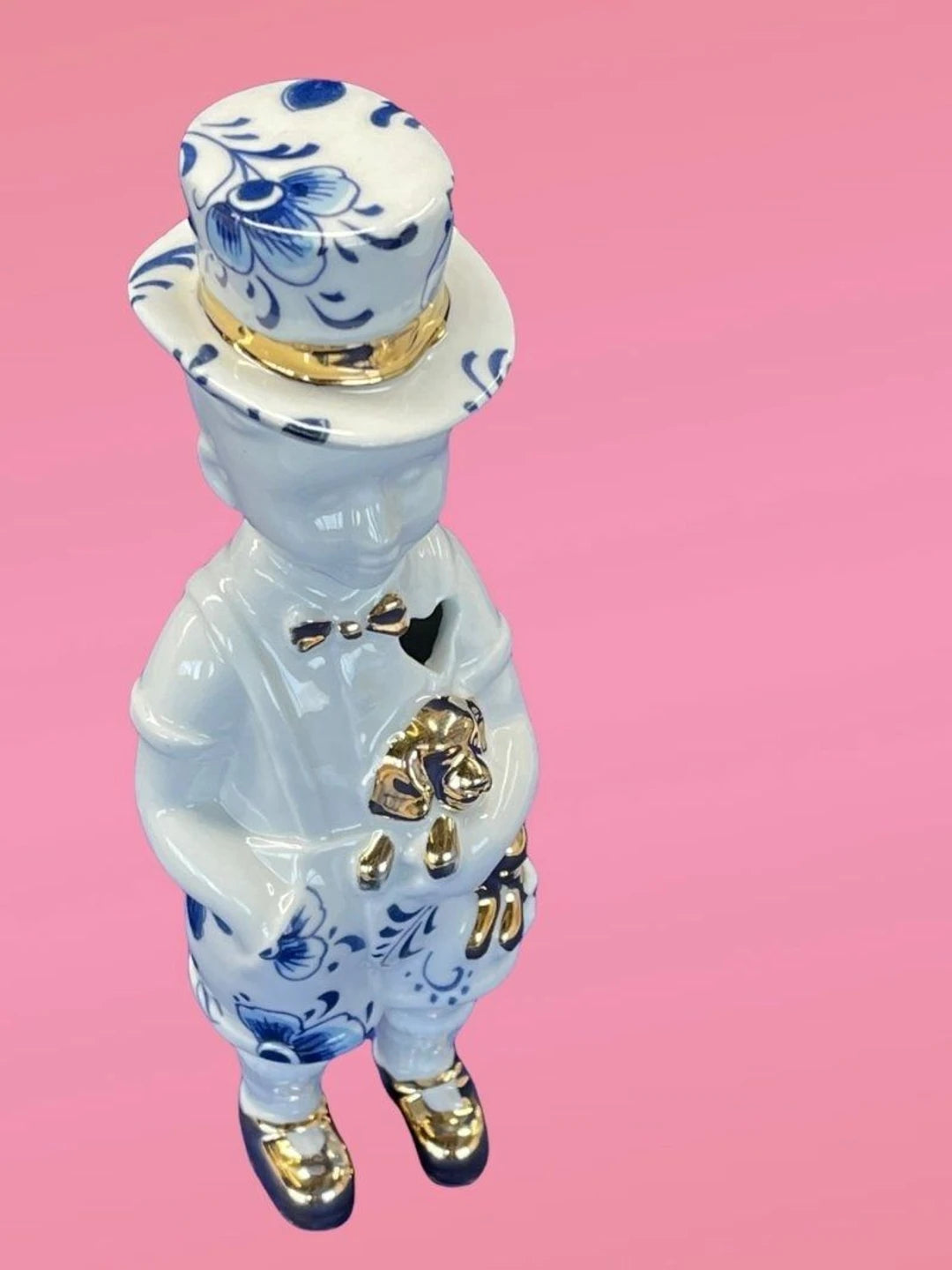 Kleine Jongen hoge hoed delftsblauw Lammers en Lammers