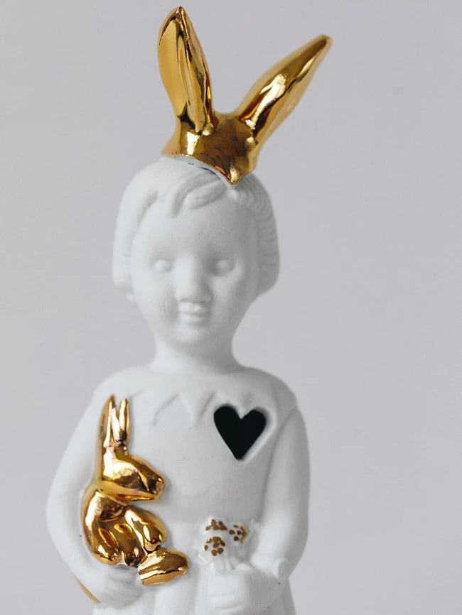 Bunny met gouden oortjes wit Lammers en Lammers