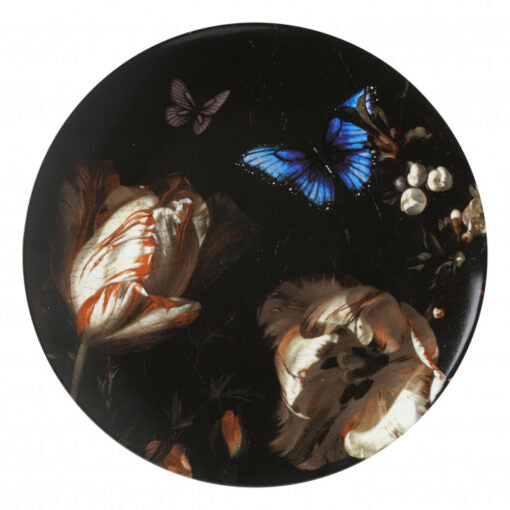 Wandbord Heinen Delfts Blauw ” Boomblauwtje “