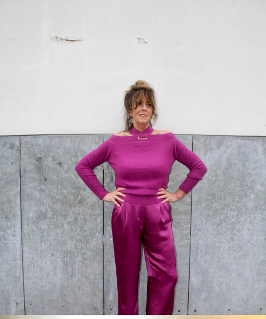 Magenta top met broek