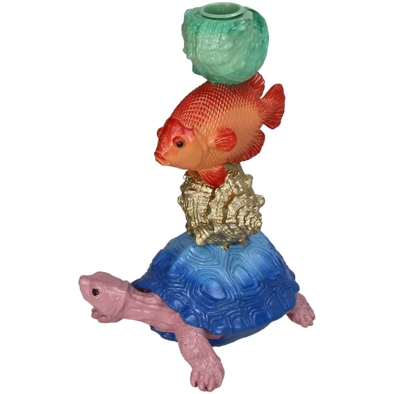 Kandelaar Schelp Polyresin Multi 16x12.5x23cm