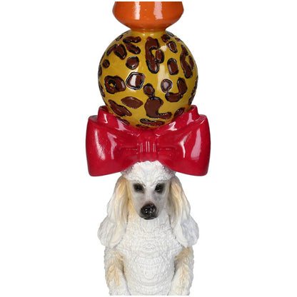 Kandelaar Hond Polyresin Multi 10,5x10,5x36cm