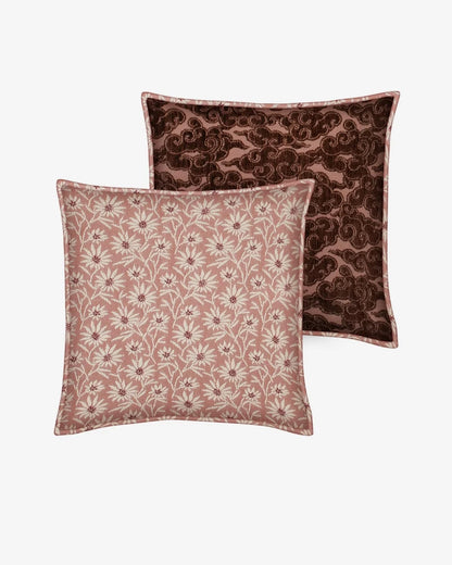 Sierkussen  Mako Roze & Ecru x Yin Chocolade & Roze